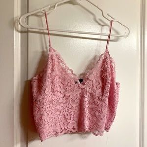 Pink lace tank top